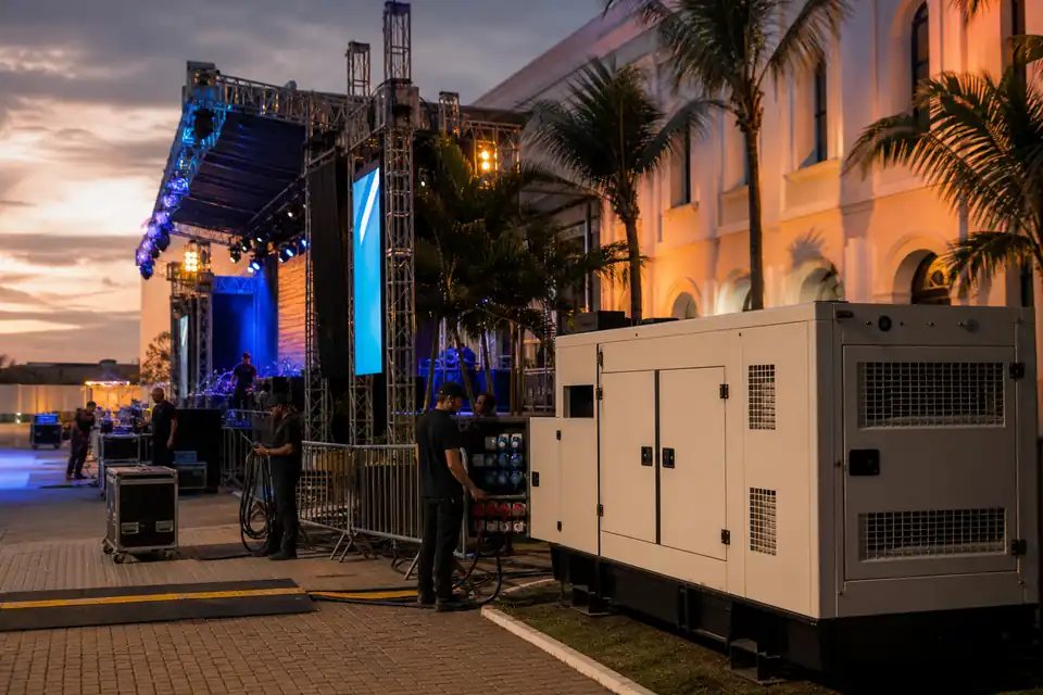 Aluguel de gerador em São Luís atendendo estrutura de evento profissional